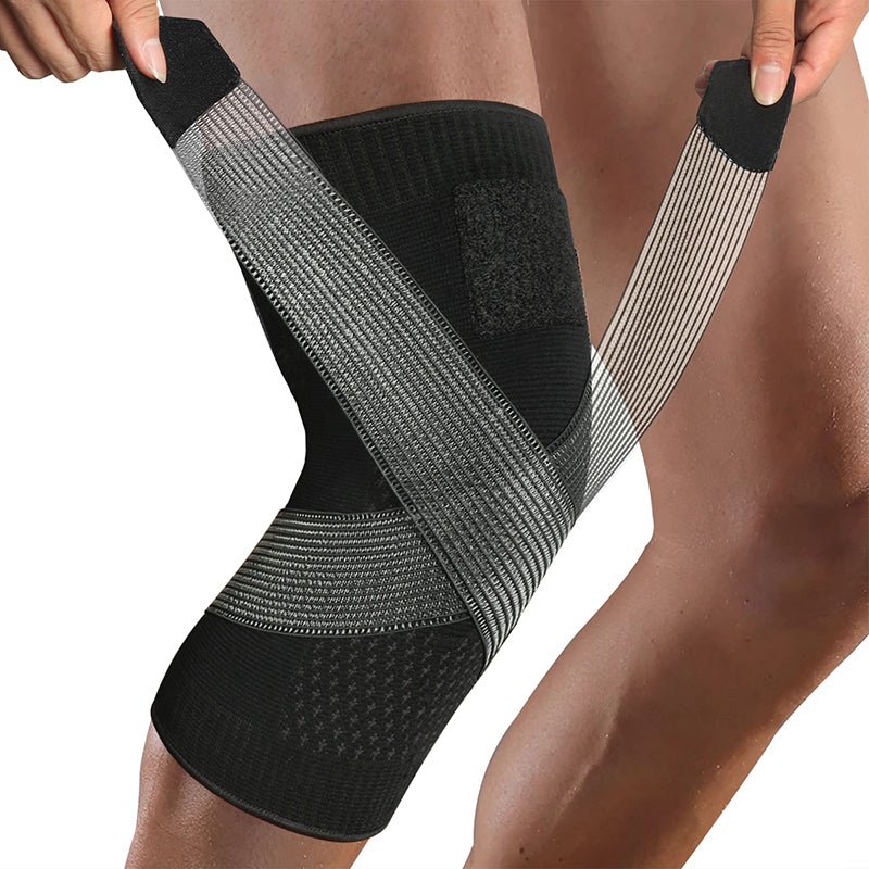 זוג תומכי ברך עם רצועות תמיכה | Compression Knee Brace | אוזו - שופ
